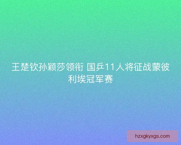 王楚钦孙颖莎领衔 国乒11人将征战蒙彼利埃冠军赛